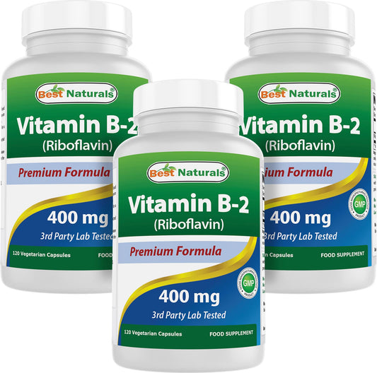 Best Naturals Vitamin B2 400mg bottle for daily riboflavin support