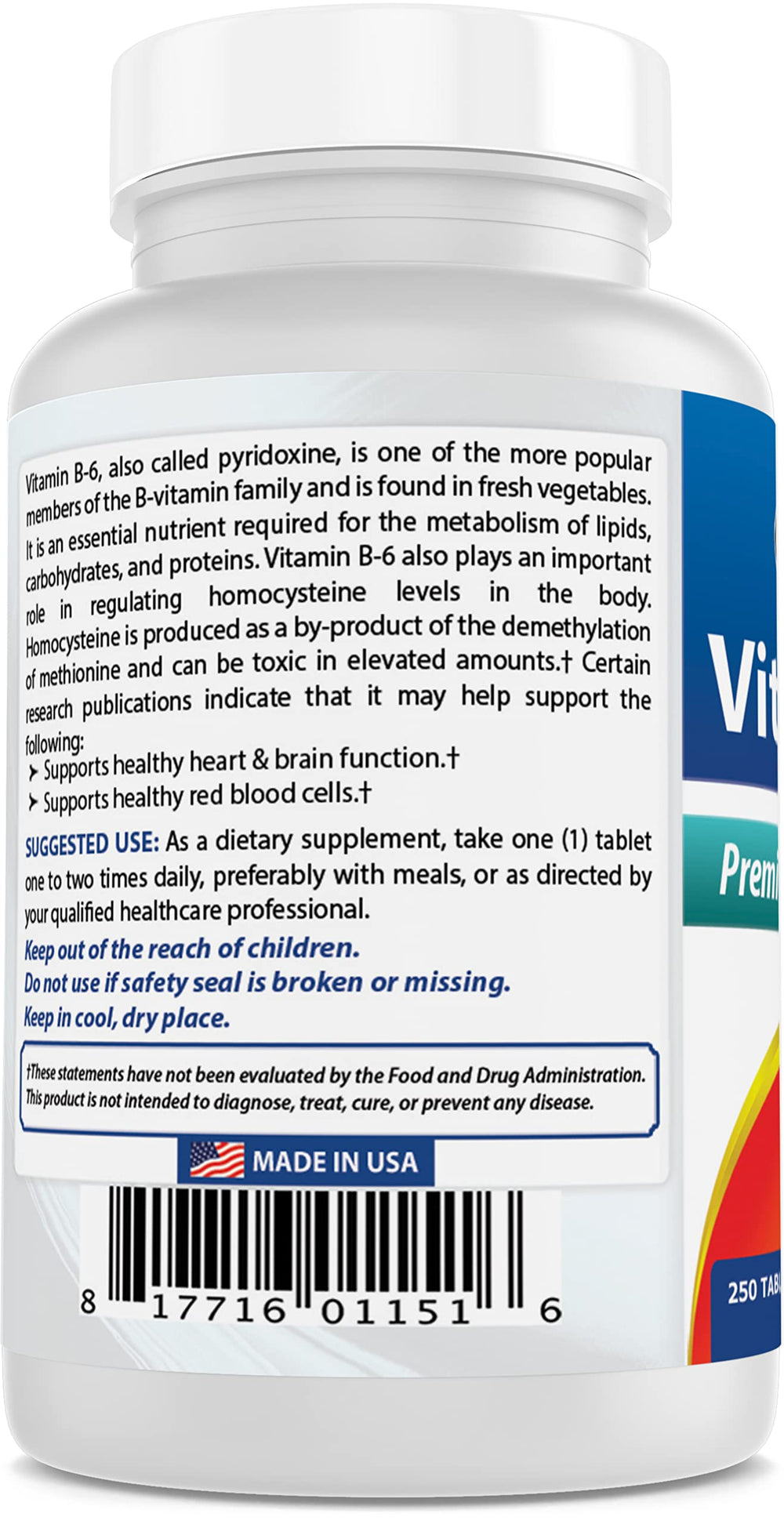Best Naturals Vitamin B6 bottle with gluten-free and non-GMO seals.