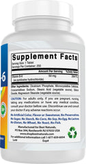 Best Naturals Vitamin B6 packaging with ingredient list for transparency.