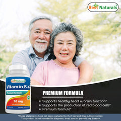 Best Naturals Vitamin B6 bottle on a counter for daily routine.