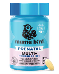 Best Nest Wellness Mama Bird bottle front showcases a brain-ready prenatal multi+.