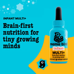 Best Nest Wellness Mama Bird Infant Multi+ vegan formula supports gentle daily nutrition.
