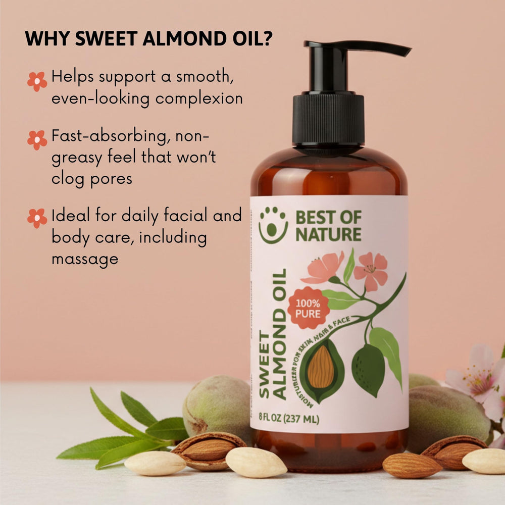 Best of Nature Sweet Almond Oil massage scene for soothing routines.