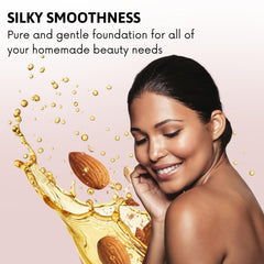 Best of Nature Sweet Almond Oil skin-use scene emphasizing hydration.