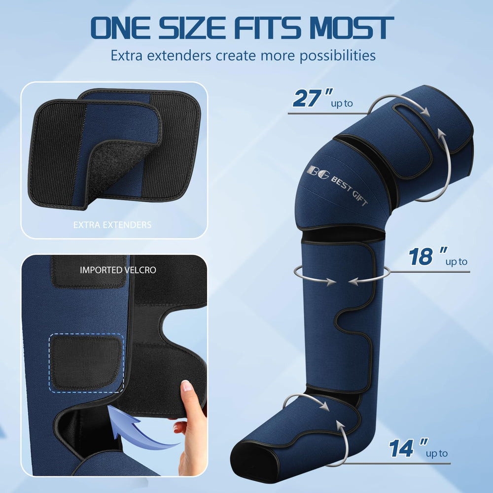 Bestgift leg massager uses eight airbags to wrap the leg for targeted compression