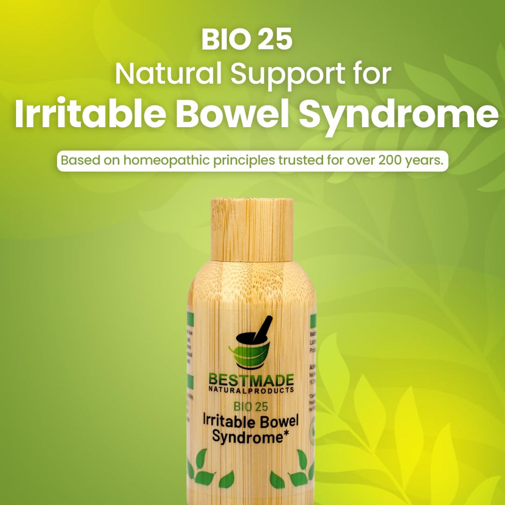 Bestmade Bio25 label detail highlighting balanced digestive support for daily use.
