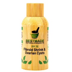 Bestmade Fibroid Shrink drops bottle pour demonstrates easy dosing for uterine health support