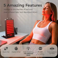 BestQool red light therapy panel on desk for home use