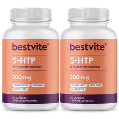 Bestvite 5-HTP 200mg capsules bottle for daily mood support.