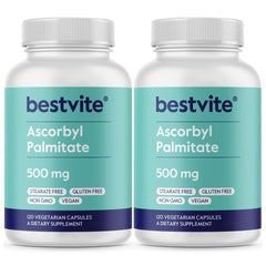 BESTVITE Ascorbyl Palmitate 500mg bottle with antioxidant support in vegetarian capsules