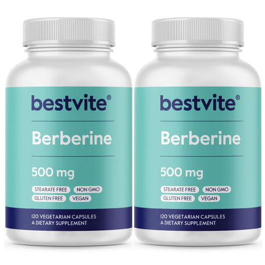 BESTVITE Berberine 500mg bottle for daily wellness.