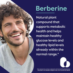 Closeup of Bestvite Berberine capsules highlighting a pure, filler-free formula.