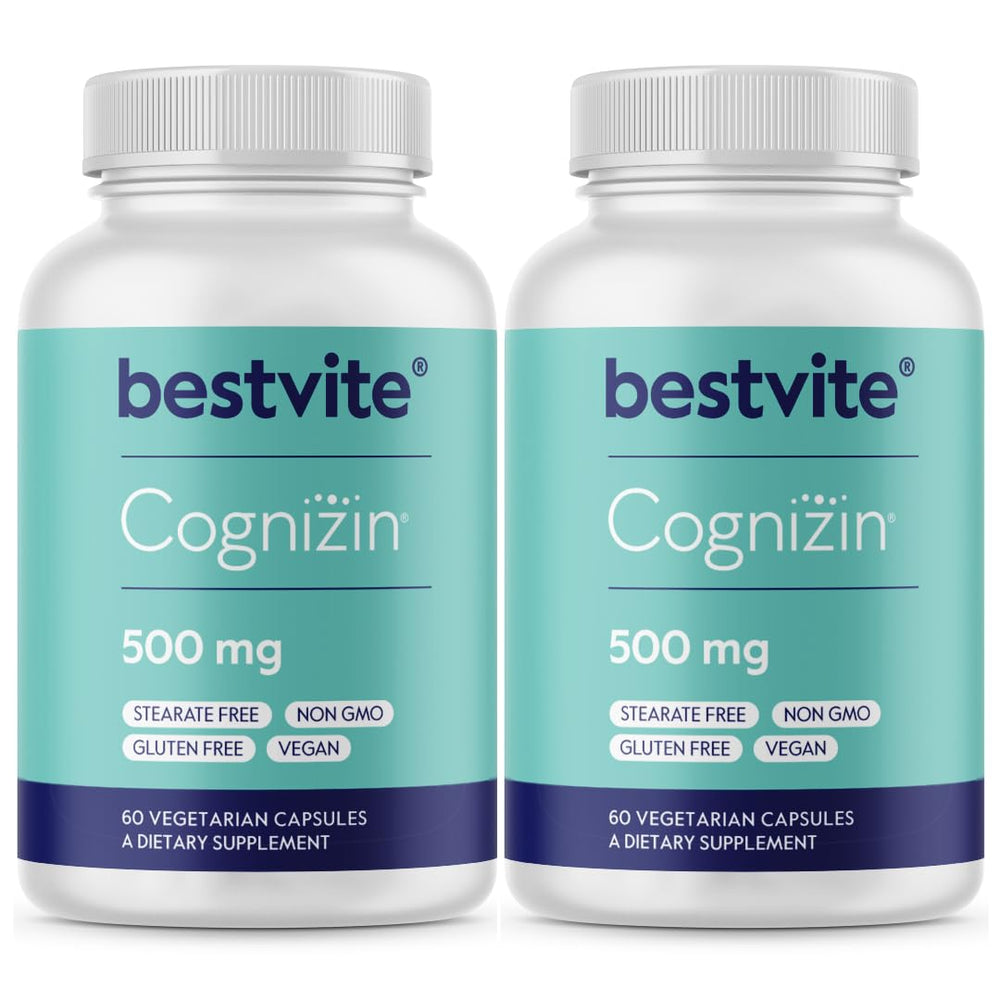 Bestvite Cognizin 500mg bottle front for daily brain support and focus.