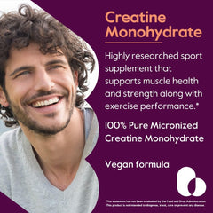 Bestvite Creatine Monohydrate label detail showing no stearates and gluten free certification