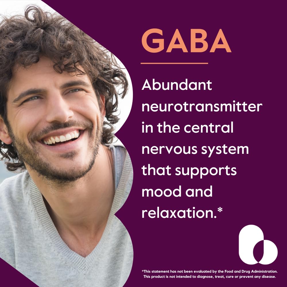 Bestvite GABA 750mg capsules flatlay for mood and calm support.