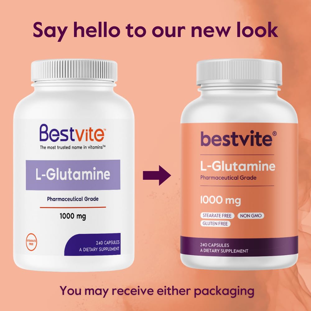 Bestvite Glutamine powder pour showing smooth texture for mixing