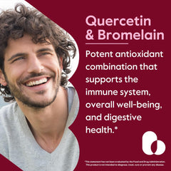 Close-up of quercetin-bromelain capsules poured for digestion support