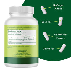 BESTVITE Resveratrol label close-up emphasizing concentrated 98% trans-resveratrol