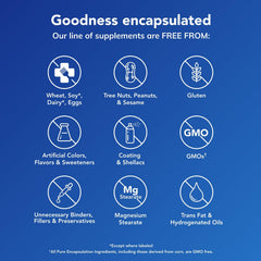 Product with plant-based ingredients emphasizing purity and allergen-free format
