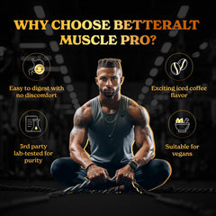 Better Alt Muscle Pro ingredients list highlights plant protein and clean formula.