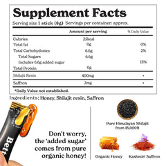 Better Alt Shilajit Honey Stick closeup highlights golden blend.