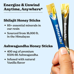 Better Alt Shilajit Honey Stick mineral-rich formula highlighted for morning energy support