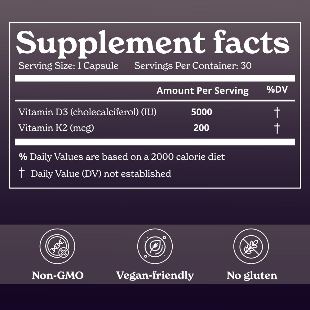 Better Alt product label detailing 200 mcg K2 per capsule and benefits