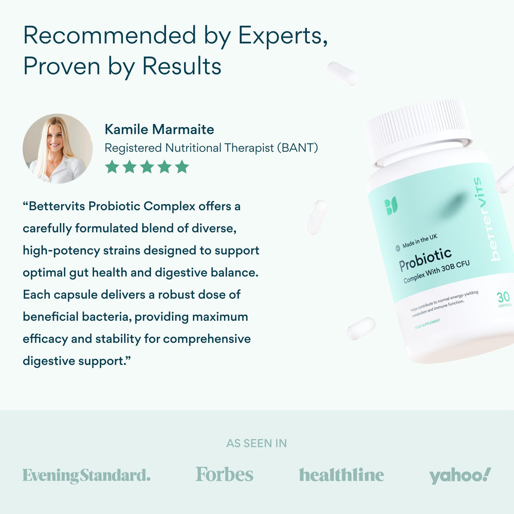 Person incorporating Bettervits Probiotics into a daily wellness routine for digestion.
