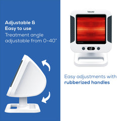 Beurer IL60 treatment area showcases wide 11.81 x 15.74-inch coverage for facial or full-body use.