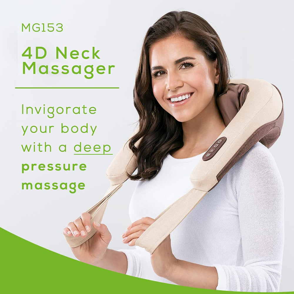 Beurer MG153 4D kneading massage heads close-up showing adjustable intensity