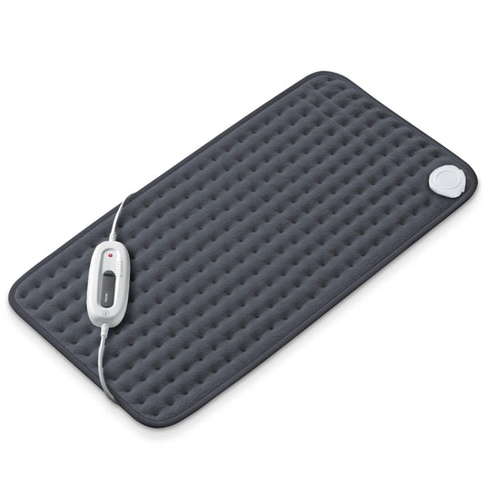 Beurer UHP26DRKGRY heating pad fabric close-up showing soft, plush texture.