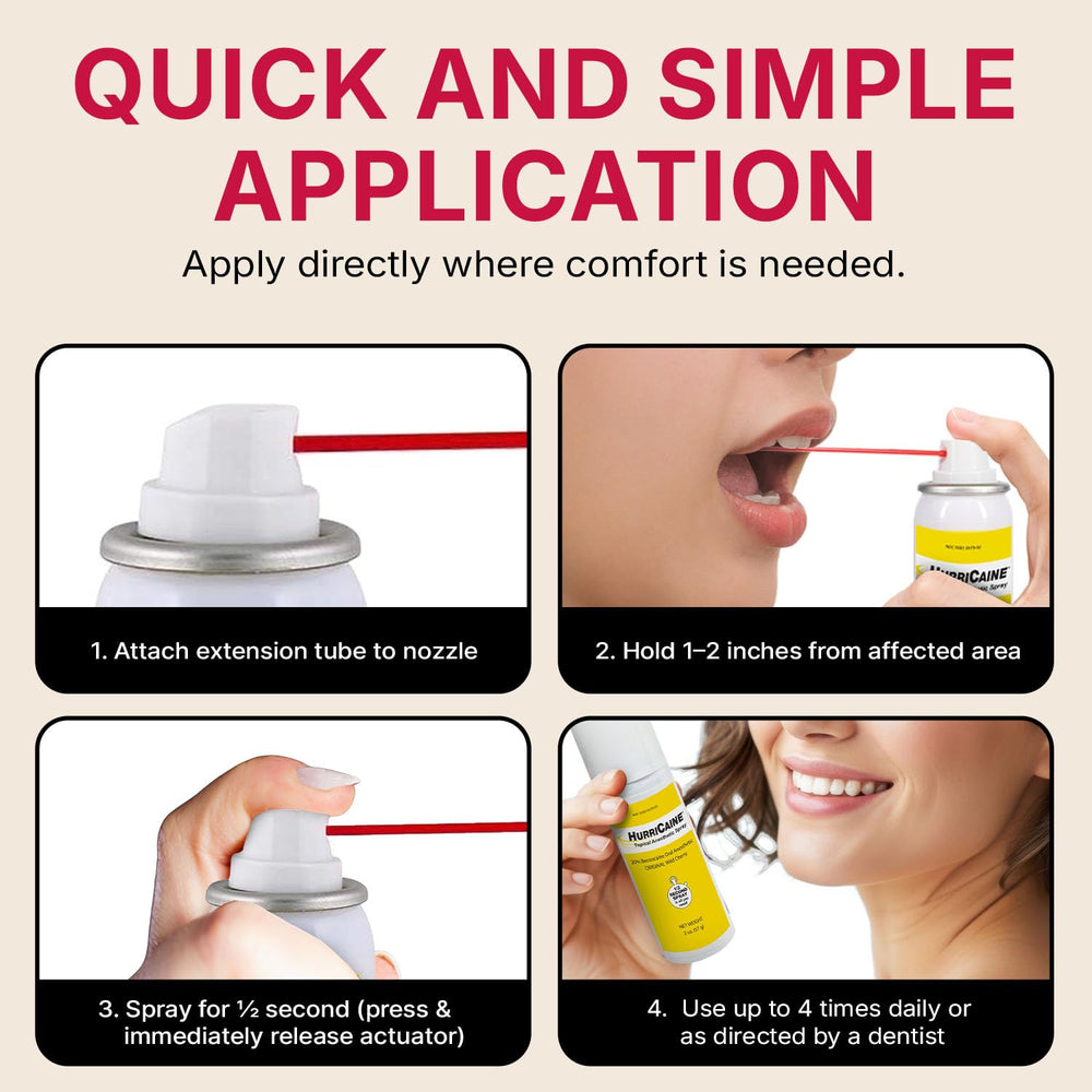 Beutlich HurriCaine soft-mist spray for easy use.