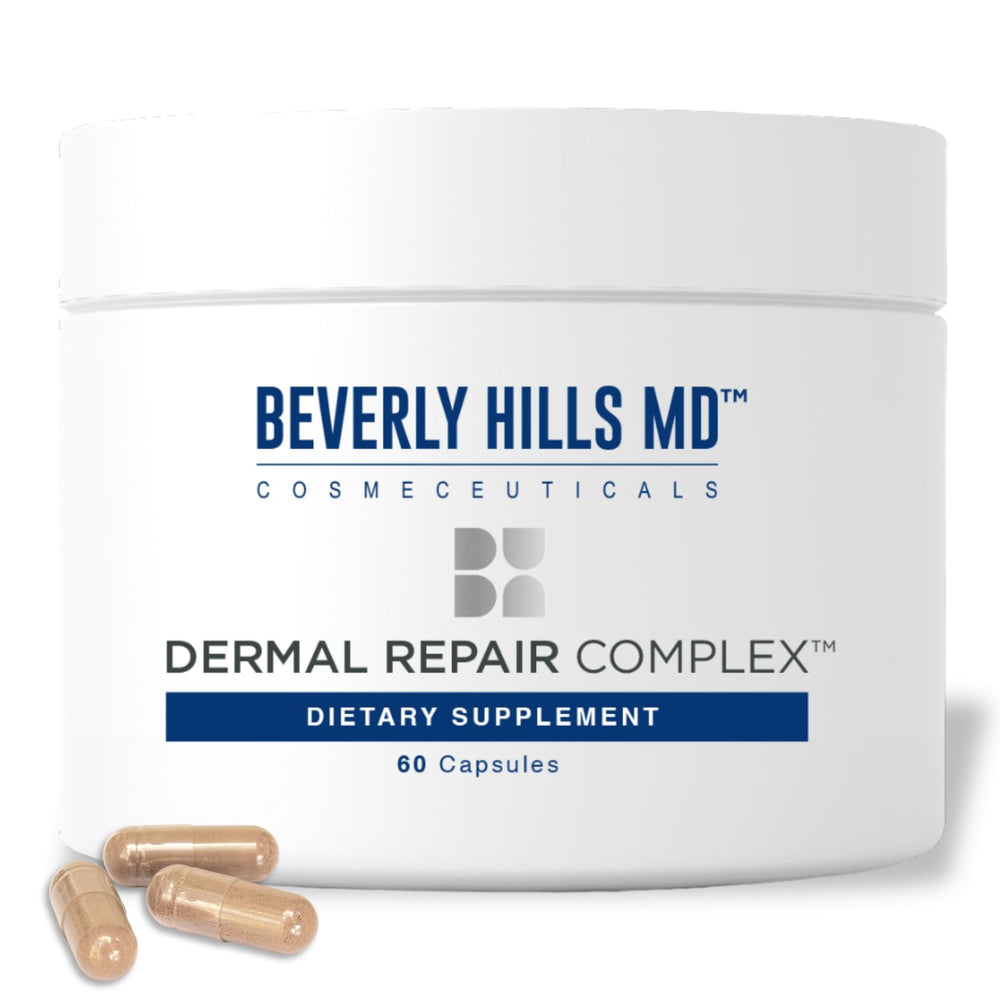 Beverly Hills MD Dermal Repair bottle pouring capsules for skin hydration