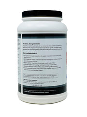 Be Beverly International Muscle Provider Vanilla tub shows high-potency whey blend