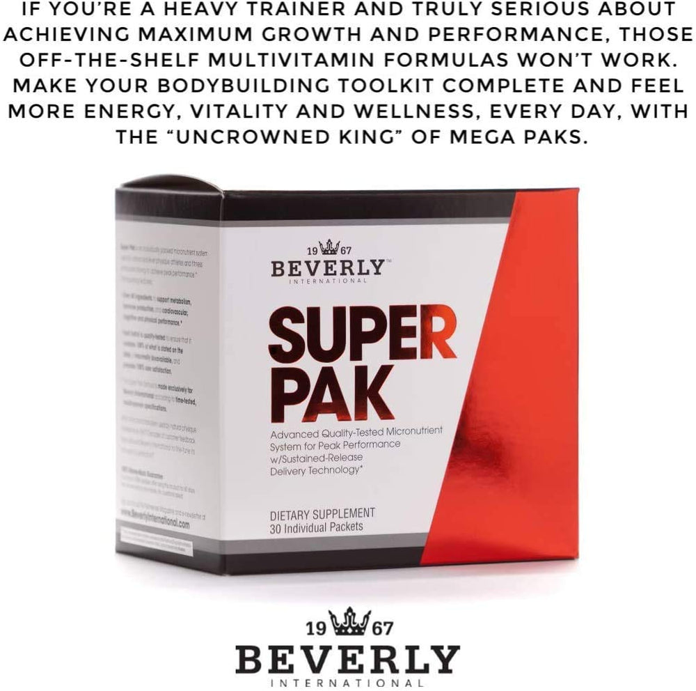 Sustained-release Vitamin C and B complex in Super Pak for energy support.