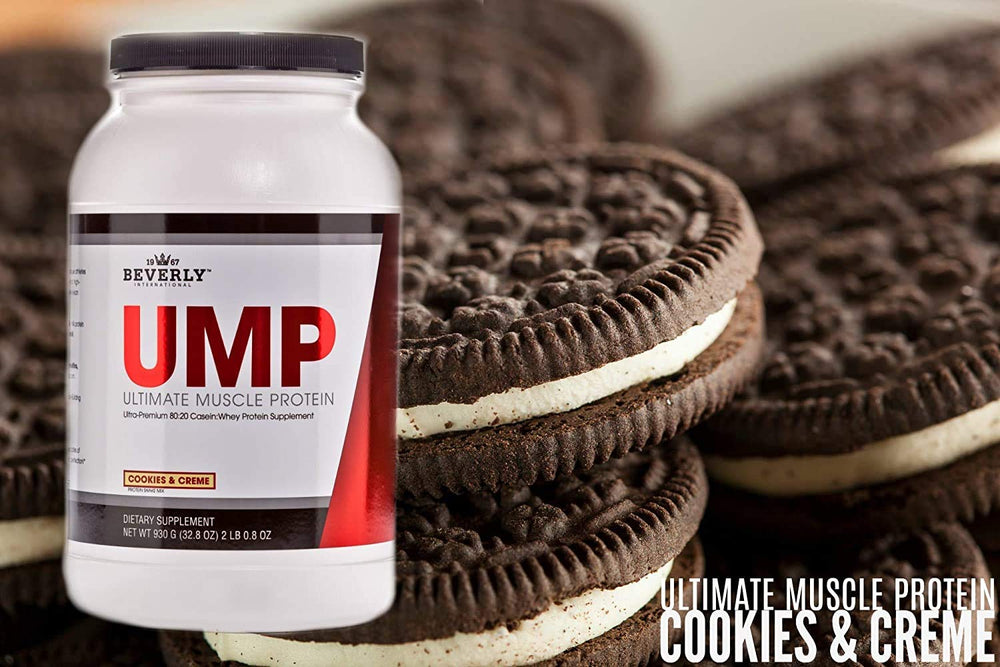 Beverly International UMP powder on ingredients board highlighting low carbs and lactose