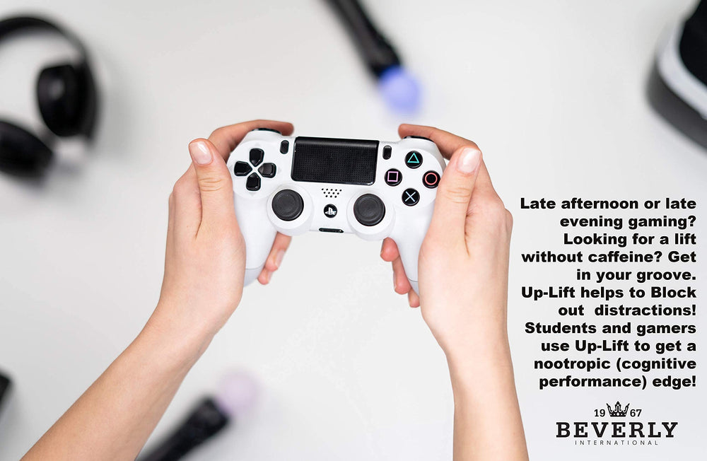 Beverly International Up-Lift aiding gaming focus with clear cognition.