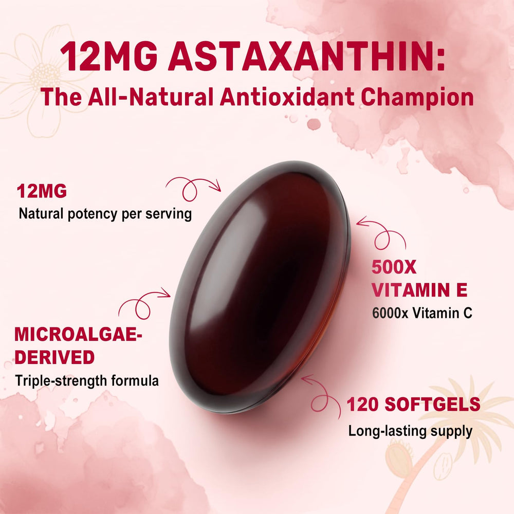 BEWORD Astaxanthin label view highlighting plant-based formula
