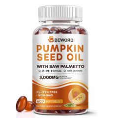 BEWORD pumpkin seed oil bottle highlights cold-pressed purity for daily wellness.