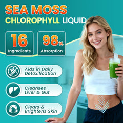 B BEWORTHS Sea Moss Drops on a spoon with turmeric for taste