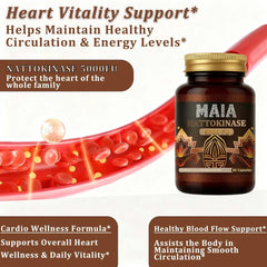 Bexelora Maia nattokinase label close-up showcasing 5000 FU potency