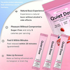 Close-up of Bexelora Quiet Dose ingredients bottle highlighting magnesium glycinate and adaptogens