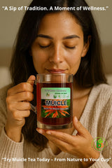Herbal wellness ritual scene with Muicle set for daily use.