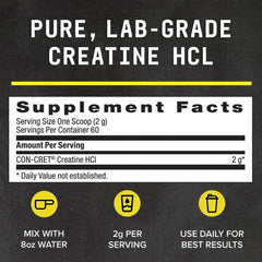 Lab-grade Beyond Raw Creatine HCl emphasizes quality ingredients