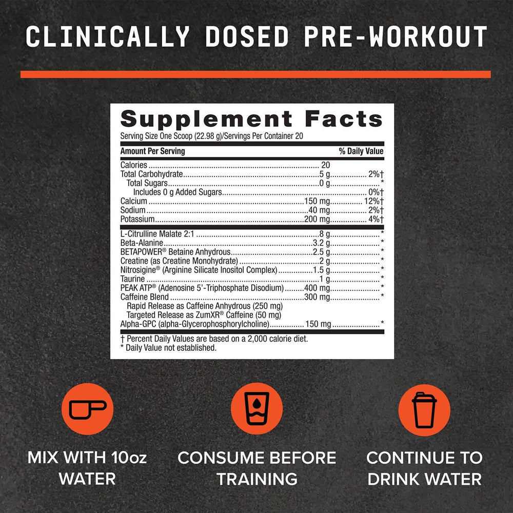 BEYOND RAW LIT AF bottle on shelf suggests daily pre-workout use.