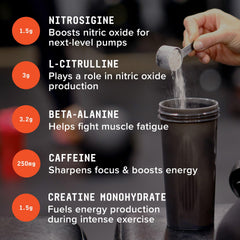 BEYOND RAW LIT AF glass with scoop illustrating pre-workout ritual.