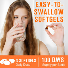 Beyxdu capsules on table showing easy-to-swallow softgels for daily use.