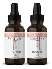 Bezwecken PhytoB-L 4X topical oil bottle closeup for even dispersion during shaking.