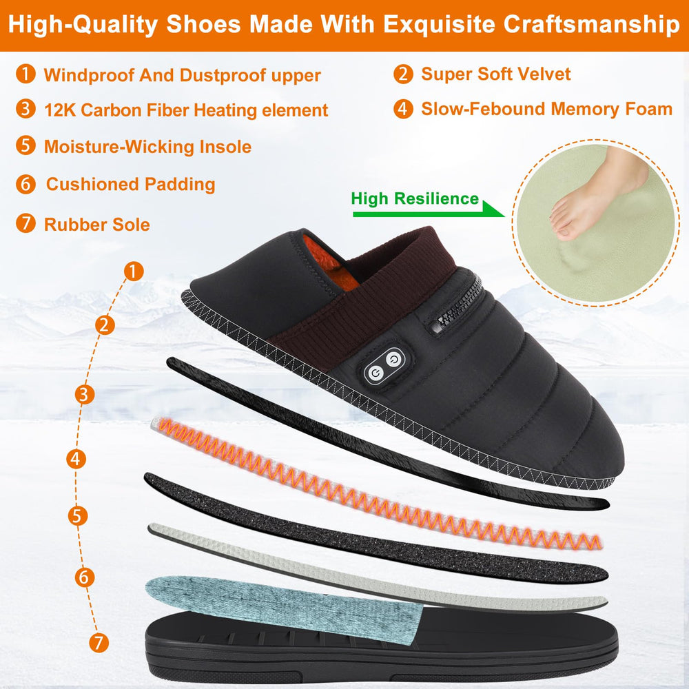 BIAL heated slippers with 5000mAh battery pack for long warmth.