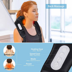 BIBIRE massage nodes provide thorough coverage across neck and shoulders.